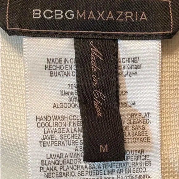 BCBGMAXAZRIA BCBG Cream peplum sweater top. SzM - Picture 8 of 8